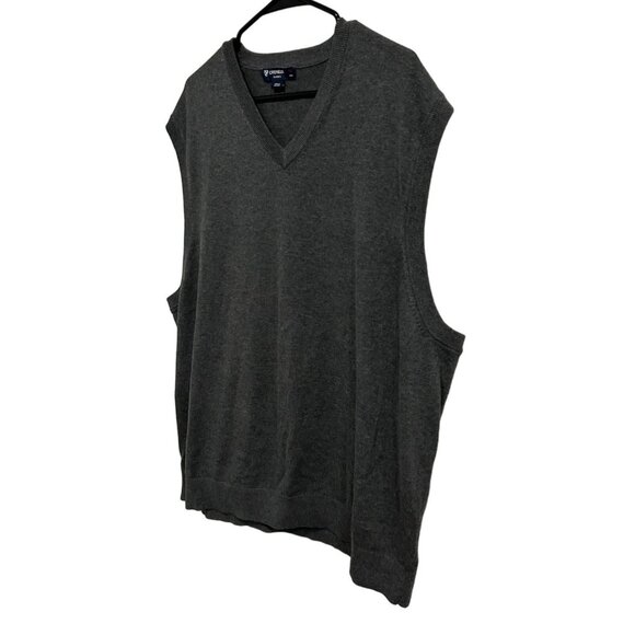 Cremieux Charcoal Gray Pima Cotton V Neck Sleeveless Sweater Vest Sz XXL - Picture 3 of 8